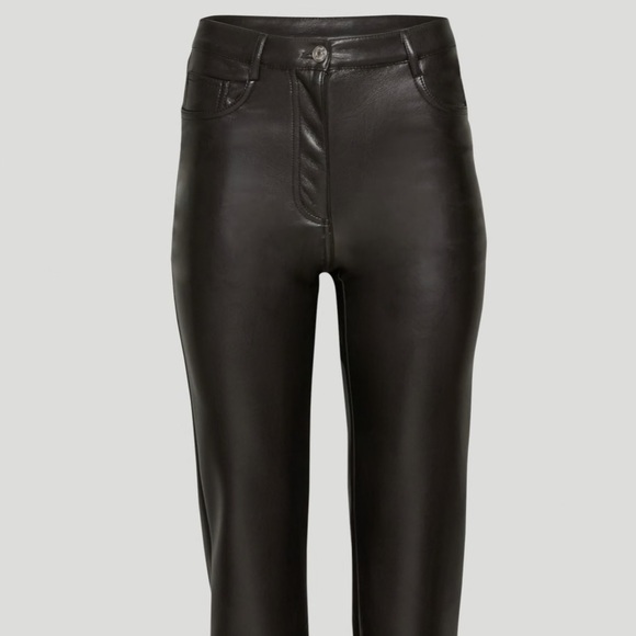 BNWT Wilfred Melina  high rise straight leg faux leather Jeans. Reposhing. - Picture 5 of 15